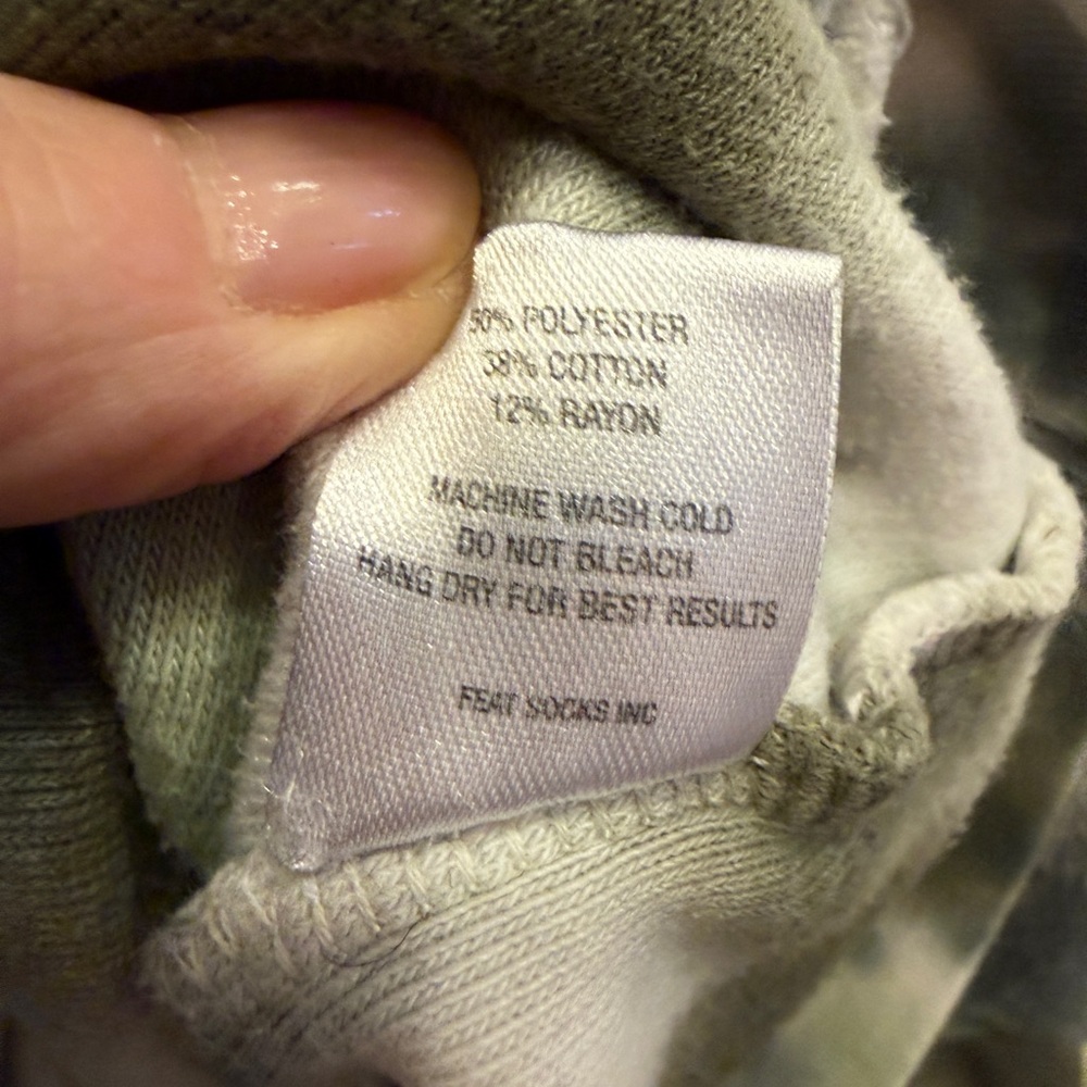 Feat Unisex Tie-Dye Crewneck Blanket Blend Olive and Charcoal Loungewear Sz XL - Picture 8 of 10
